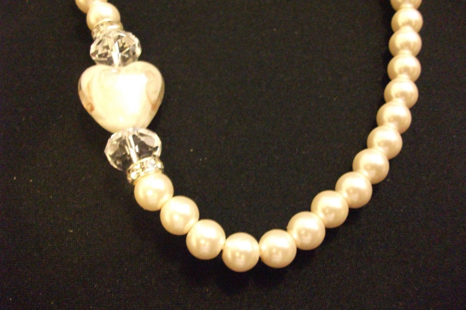 White 3 Layer Necklace Set with Pearl Inspired Beads