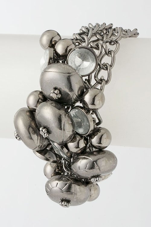 Metallic Beaded Chain Bracelet