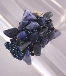 Hand Made Stretch Natural Glass Bead & Stone Chip Ring