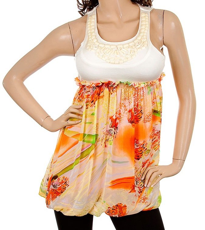 White Empire Waist Blouse - SMALL, MEDIUM, LARGE