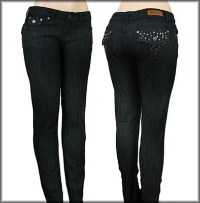 Denim Pants with Pink Embroidery SIZES: 18, 20