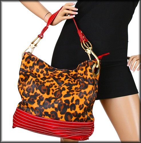 Red Animal Print Handbag