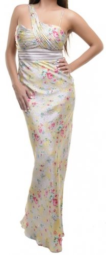 Cream Satin One Strap Dress SMALL, MEDIUM, LARGE