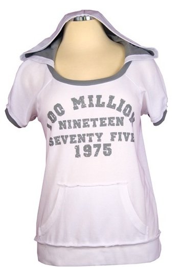 White and Grey Short Sleeve Hoodie 1XL, 2XL, 3XL