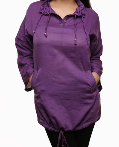 Purple blouse with drawstring SMALL, MEDIUM, LARGE