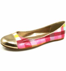 Pink Round Toe Slip On Checkered Flats - SIZE: 6 -7 -8- 9