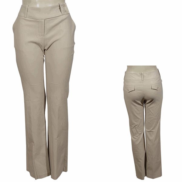 Plus Beige Straight Leg Pants 3XL