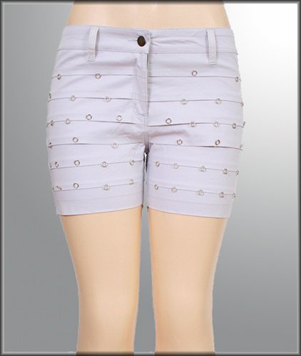Grey Studed Shorts - Size Large