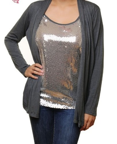 One Pc Silver Tank and Cardigan 2XL - 3XL