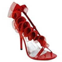 Red Ruffled Heel 5.5 -6 -6.5 - 7 - 7.5 -9