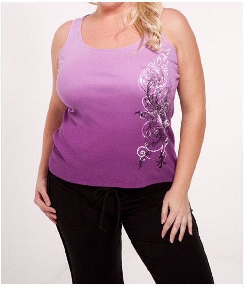 Plus Purple Dip Dye Tank Top 3xl