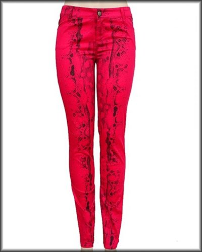 Pink Snake Skin Inspired Print Skinny Pants XSMALL - SMALL, MEDIUM, LARGE