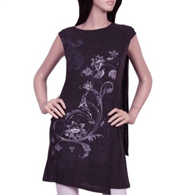 Blue Print Tunic Blouse/Dress SMALL - MEDIUM
