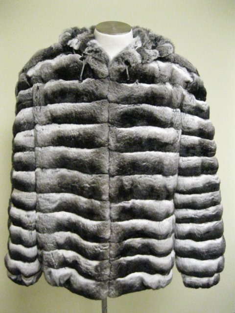 65187(Big Mens Hoodie Canadian Chinchilla Zip Up Bomber Jacket(size 1X-4X)col:black/white/grey