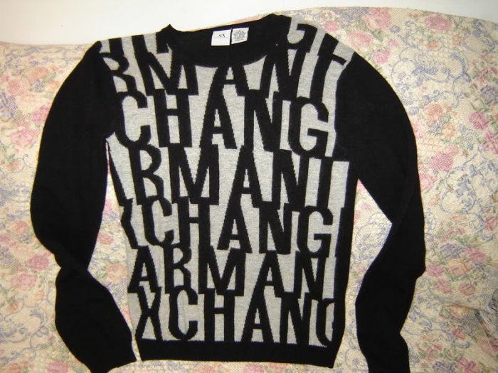 Womens Armani Exchange Logo Letters Sweater S