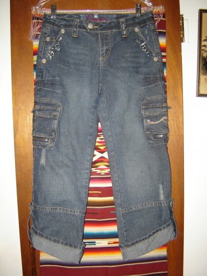 Candies Denim Embellished Distressed Cropped Jeans 7