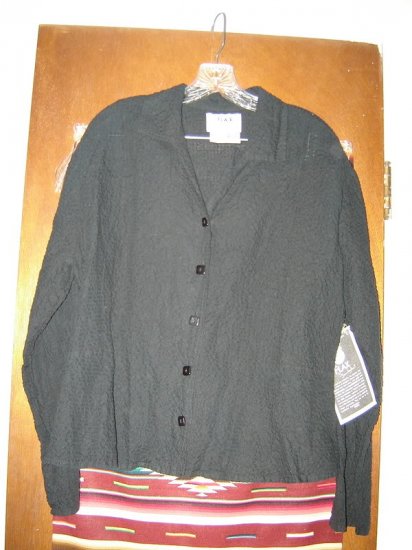 Womens Black Flax Jeanne Engelhart Shirt L Tags On