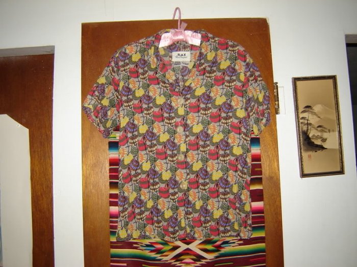 Flax Jeanne Engelhart Psychedelic Squash Rayon Shirt S