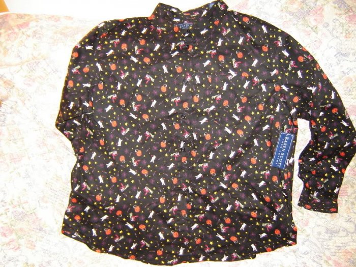 Womens Halloween Shirt Blouse XL New NWT