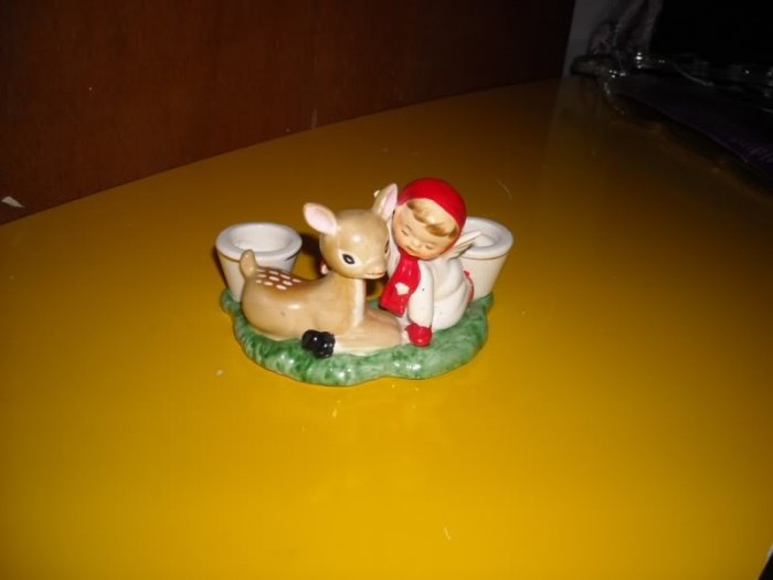 Holt Howard Vintage Deer Angel Candleholder 1959