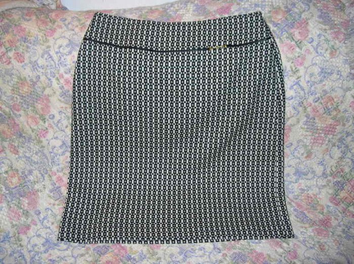 Banana Republic Leather Trimmed Wool Skirt 12 M New