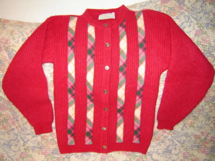 Womens Archie Brown & Son Hot Pink Cardigan Sweater S