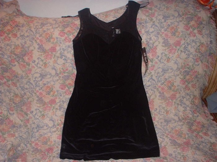 Black Velvet Lace Short Mini Dress Juniors M