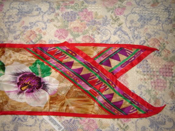 Oscar DeLaRenta Studio Long Silk Orchid Floral Scarf