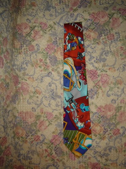 Mens Nicole Miller Silk Football Tie Necktie