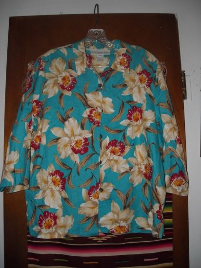 Womens Jones New York Linen Orchid Shirt M