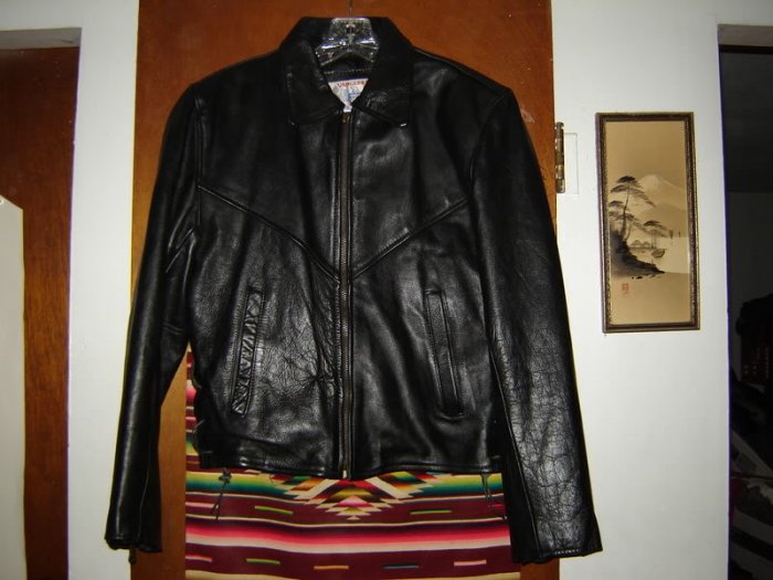 Womens Vanguard Leather Black Biker Motorcycle Jacket M