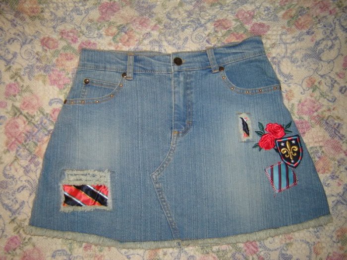 Hillary Duff Embellished Denim Mini Skirt Juniors 7