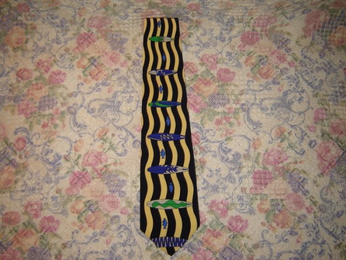 Mens Surfs Up Tie Silk Necktieb Surfboards Surfer Theme