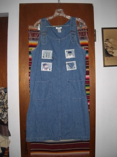 Christopher & Banks Christmas Snowman Denim Jumper M