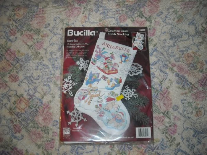 Bucilla Winter Fun Christmas Stocking Cross Stitch Kit