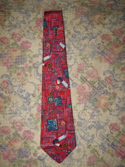 Smithsonian Institution Circuit Board Silk Tie Necktie