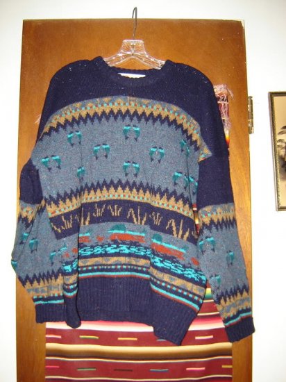 Mens The Clever Sheperd Wool Duck Mallard Sweater L