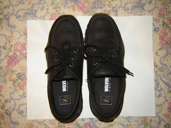 Womens Wolverine Black Leather Work Shoes 9 Steel Toe