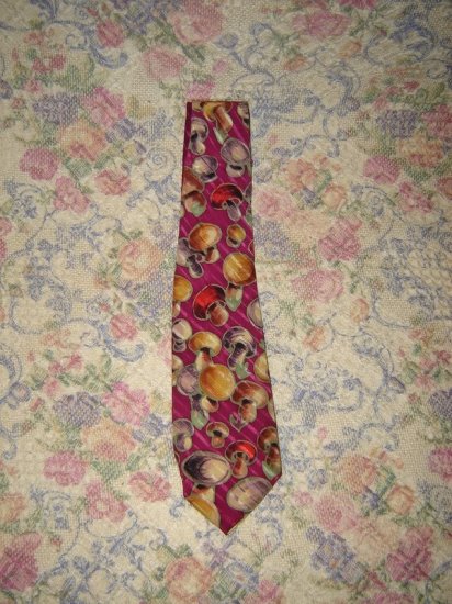 Mens Sulka Tie Silk Hand Painted Mushroom Necktie