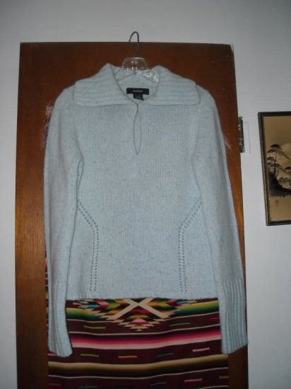 Womens Express Blue Wool Angora Sweater L
