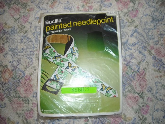 Bucilla Butterfly Ladybug Crewel Needlepoint Belt Kit