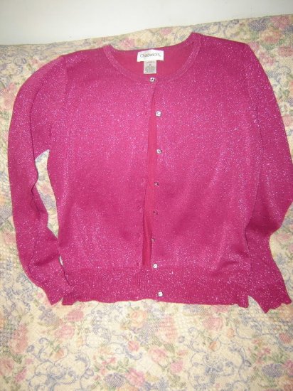 Womens Sparkly Fuchsia Pink Twinset Cardigan Shell M