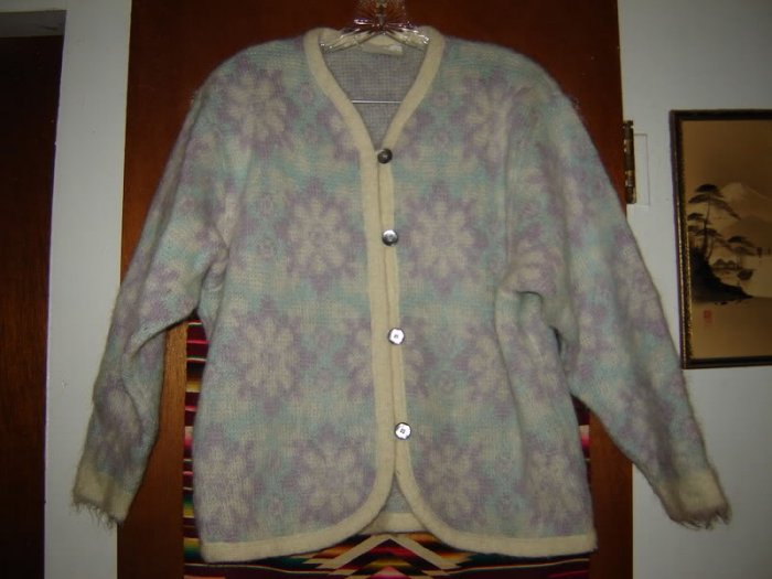 Womens Alafoss of Iceland Mohair Wool Sweater Jacket S