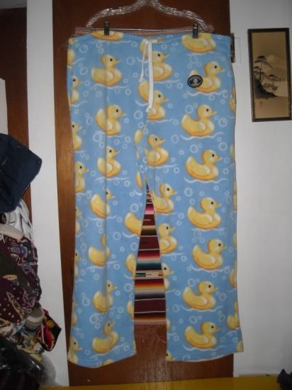 Womens Fleece Grandma Pants Ducks L