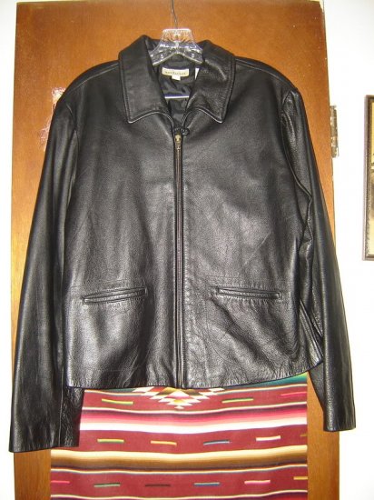 Womens Ann Taylor Black Leather Jacket L