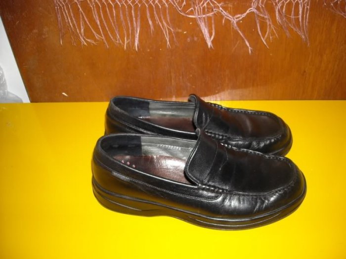 Mens Mephisto Black Leather Loafers 8