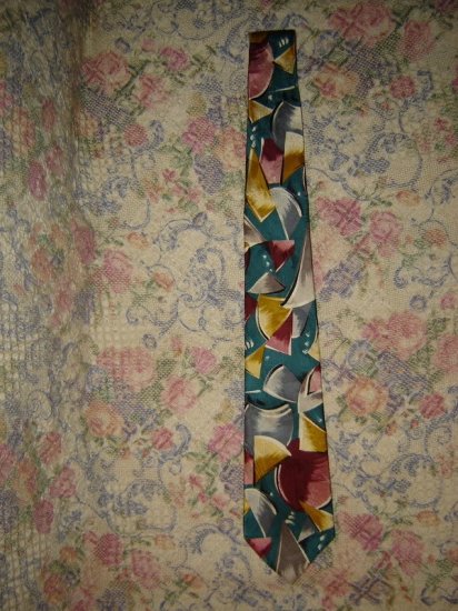 Mens Hardy Amies Abstract Retro Silk Tie Necktie