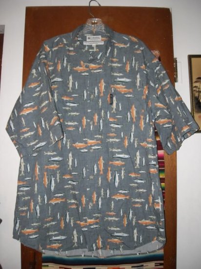 Mens Columbia Fish Trout Shirt XXL