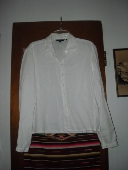 Womens Boden White Linen Shirt Blouse 20