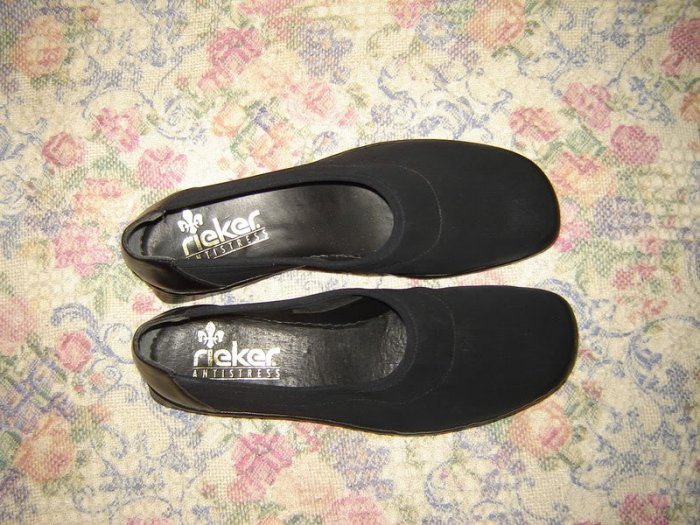 Womens Rieker AntiStress Black Stretchy Fabric Shoes 40